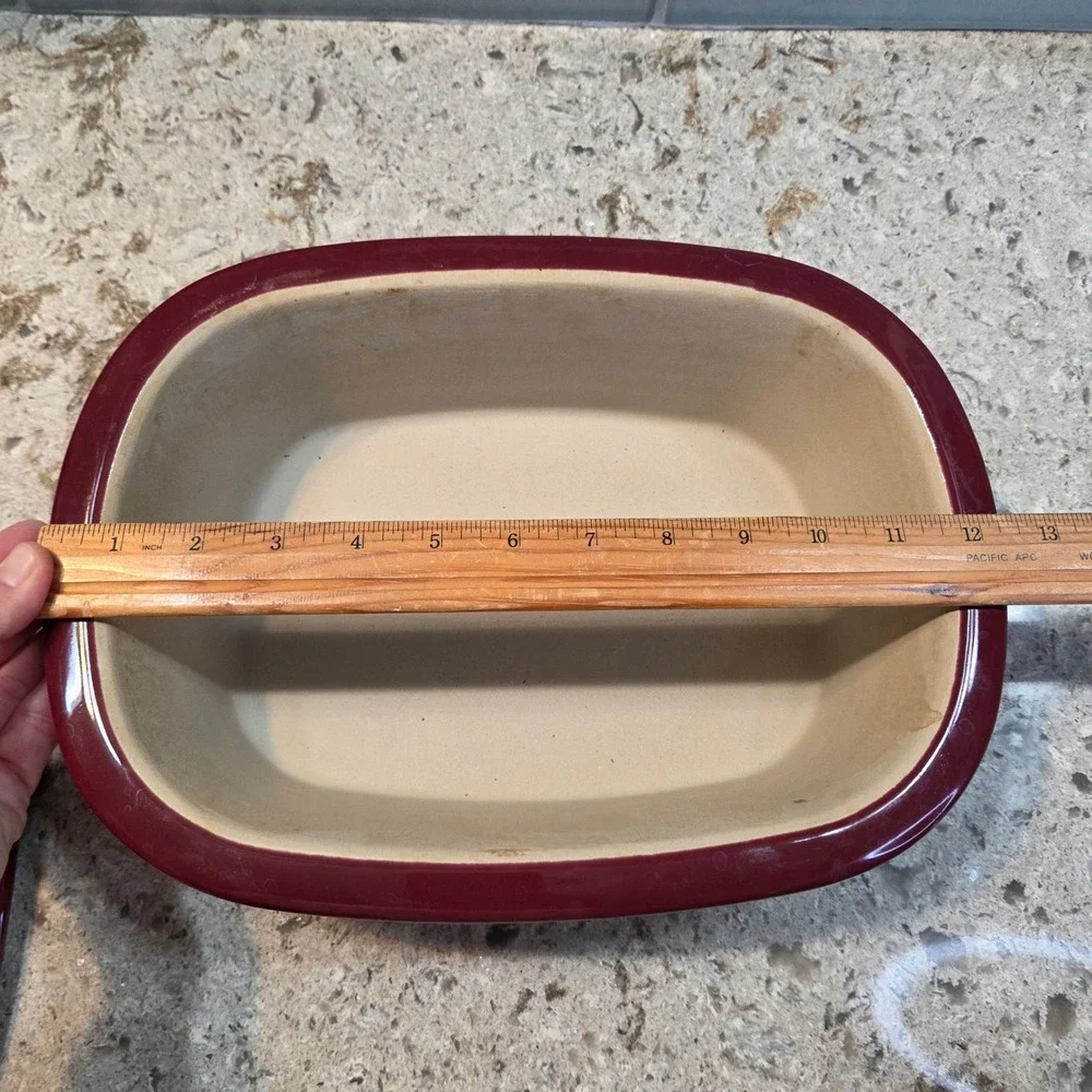 Pampered Chef Deep Covered Baker Cranberry Burgundy Stoneware 3.1 Qt 2101 USA